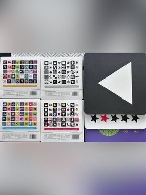 Black and White Icon Flashcards Set